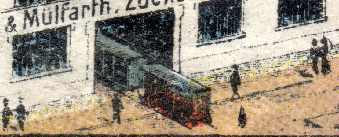France / Germany : Vignette Strasbourg Strassburg in Elsass Zuckerwaren-Fabrik Schott und Muelfarth : Railway
